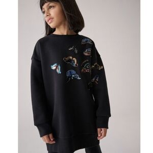 ALLSAINTS NEW Pippa Diana Butterfly Sweatshirt Size 8 9 Years Black Embellished
